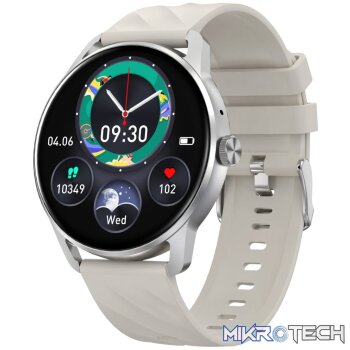 MT410 Smart Watch 1.39? HD IPX68 with BT Calls Sports HR BP BO  Silver